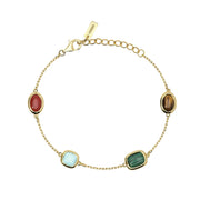 Mabina Bracciale in argento dorato con pietre multicolor 534173